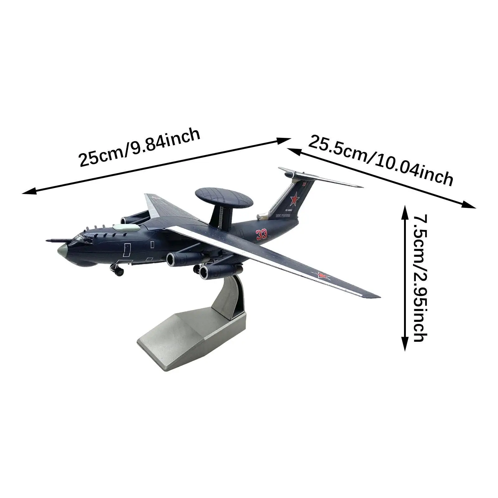 Odlewany model myśliwca w skali 1:200 Model myśliwca do szafki pod telewizor w sypialni z półką