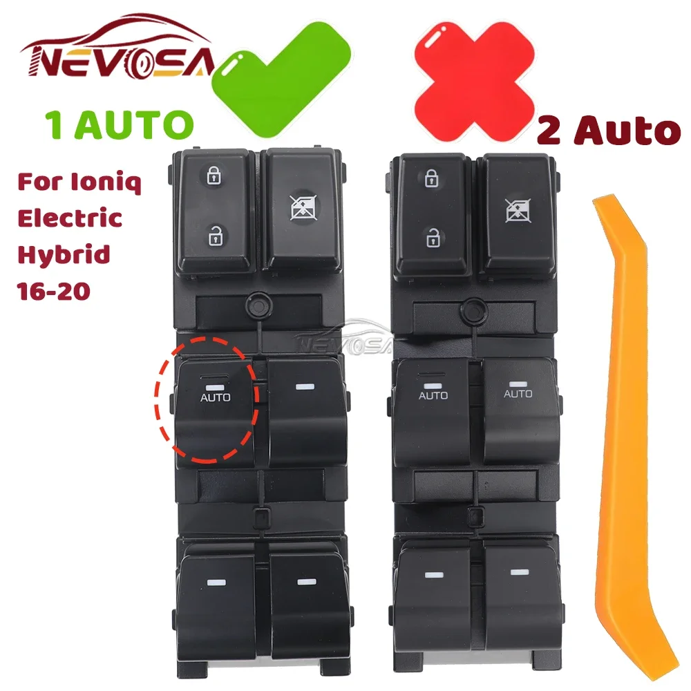 

Main Button 1 Auto For Hyundai Ioniq Hybrid Electric 2016-2020 Power Window Control Switch Glass Lift 93570G20104X 93570-G2010