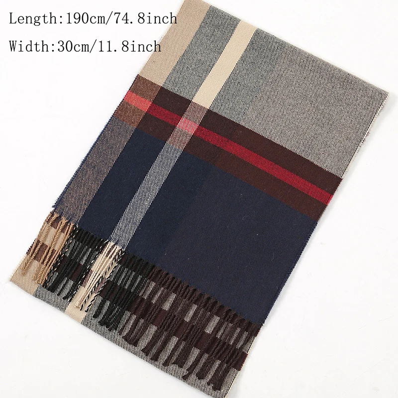 Fashion Plaid Cashmere Scarf Tassel Pashmina Shawl Winter Scarf Women Warm Blanket Thick Scarves Women Wraps New 2024 Scarf