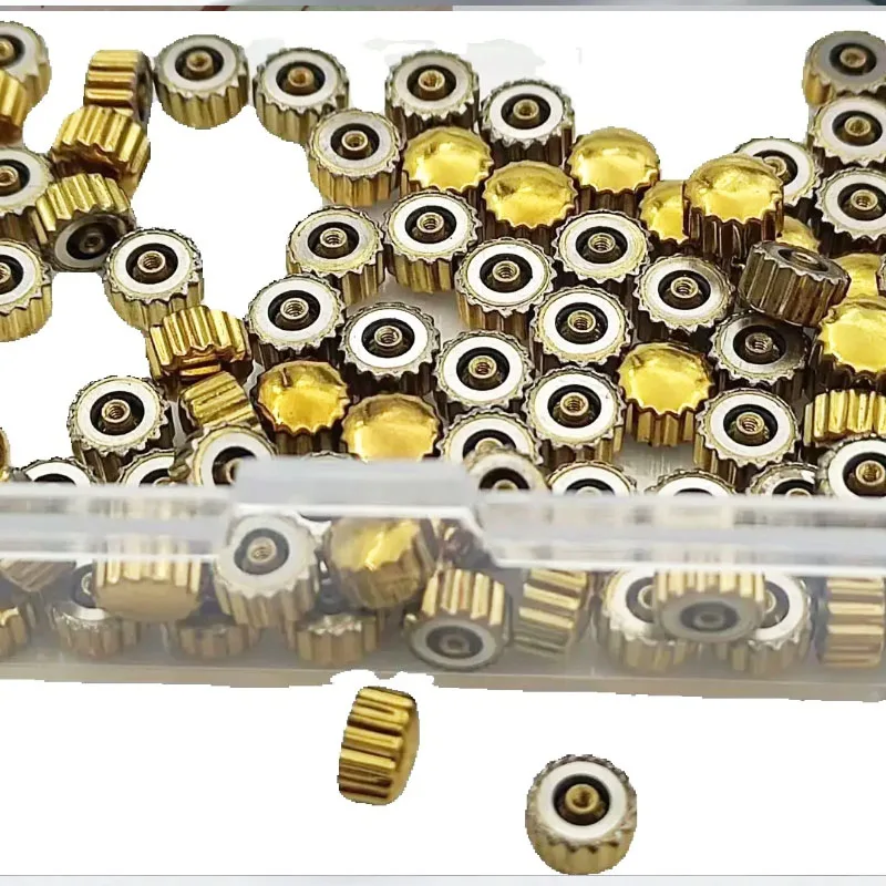 Chinese Made Old 7120 Movement Head Watch Handle, Unified Crown, Time Twist, Rough Hole Watch Head Accessory 2pcs