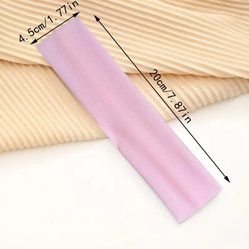 Elastisches, schweißableitendes Sport-Stirnband in Retro-Einfarbig-Optik für Damen – Detail 8