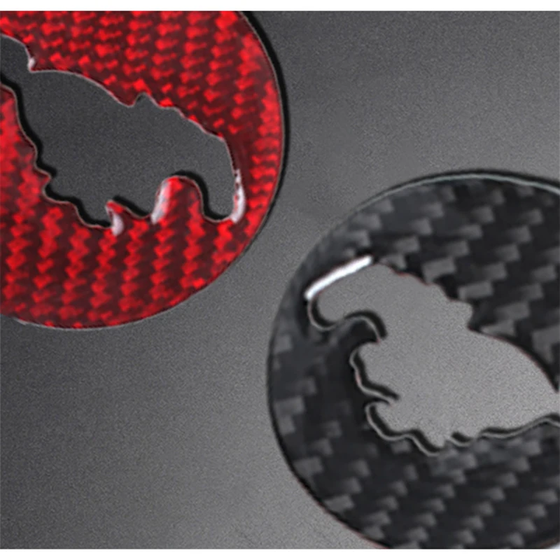 Car Wheel Logo Center Caps For Ford Mustang 2015-2019 Hub Cover Carbon Fiber Sticker Accessories