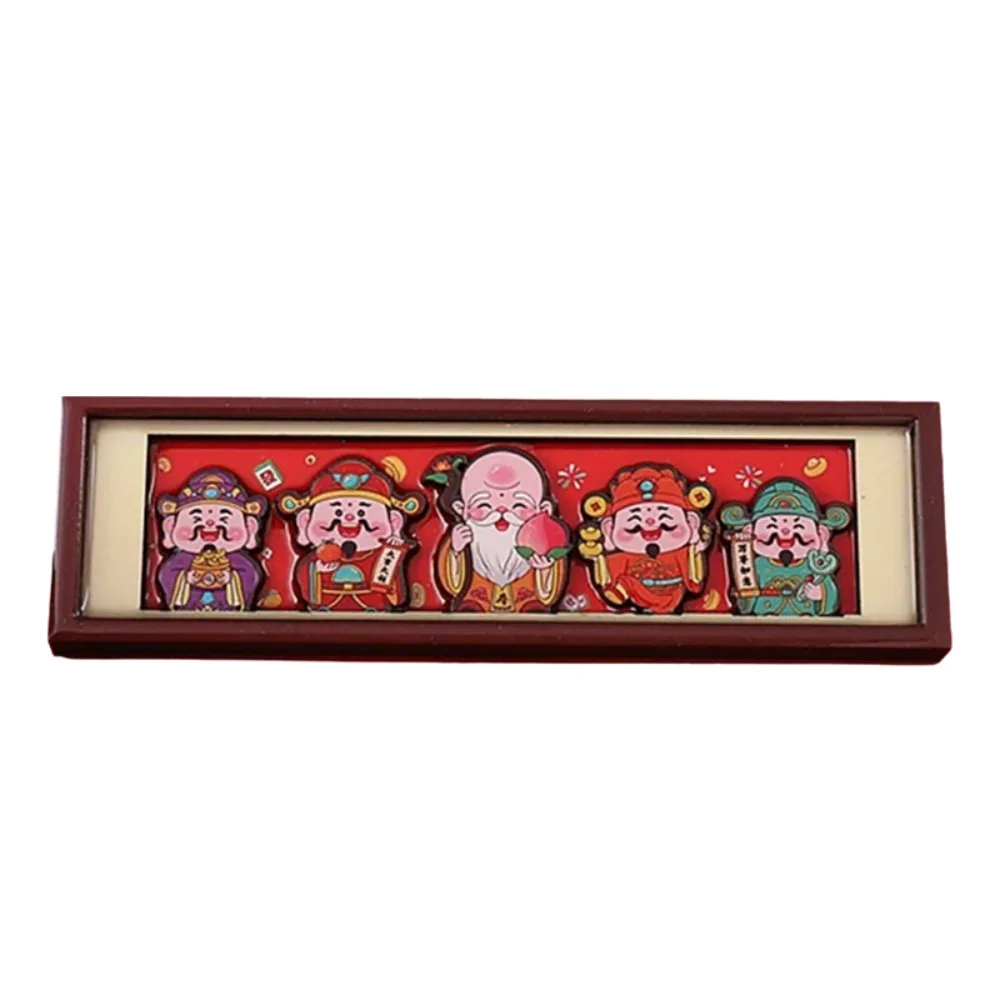 Chinese Style God of Wealth Magnetic Refrigerator Rectangular Blessings Couplets Magnetic Refrigerator Traditional 3D