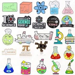 Chemische Molecule Reageerbuis Dna Microscoop Oogmedicijn Fles Creatieve Badge Broche Sieraden Geschenk Geloven In Wetenschap Emaille Pin