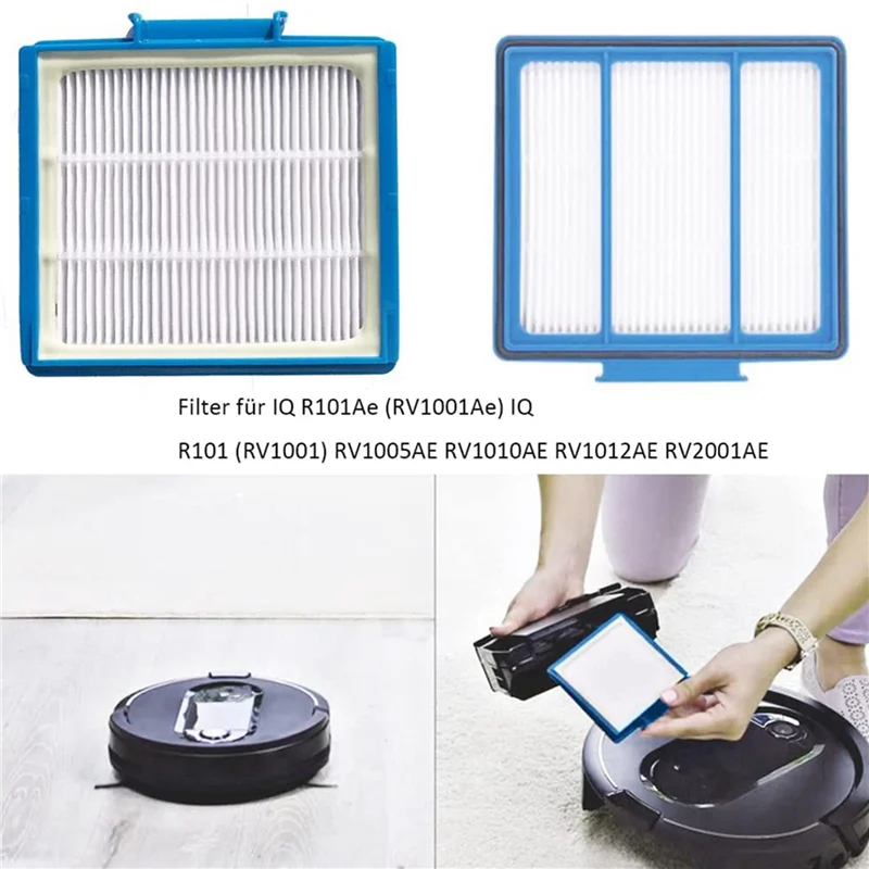 ABZA-2 Set Bagian Pengganti untuk Robot Vakum Kosong Sendiri Shark IQ, Sikat Samping, Sikat Filter Utama untuk Robot RV1000SEU