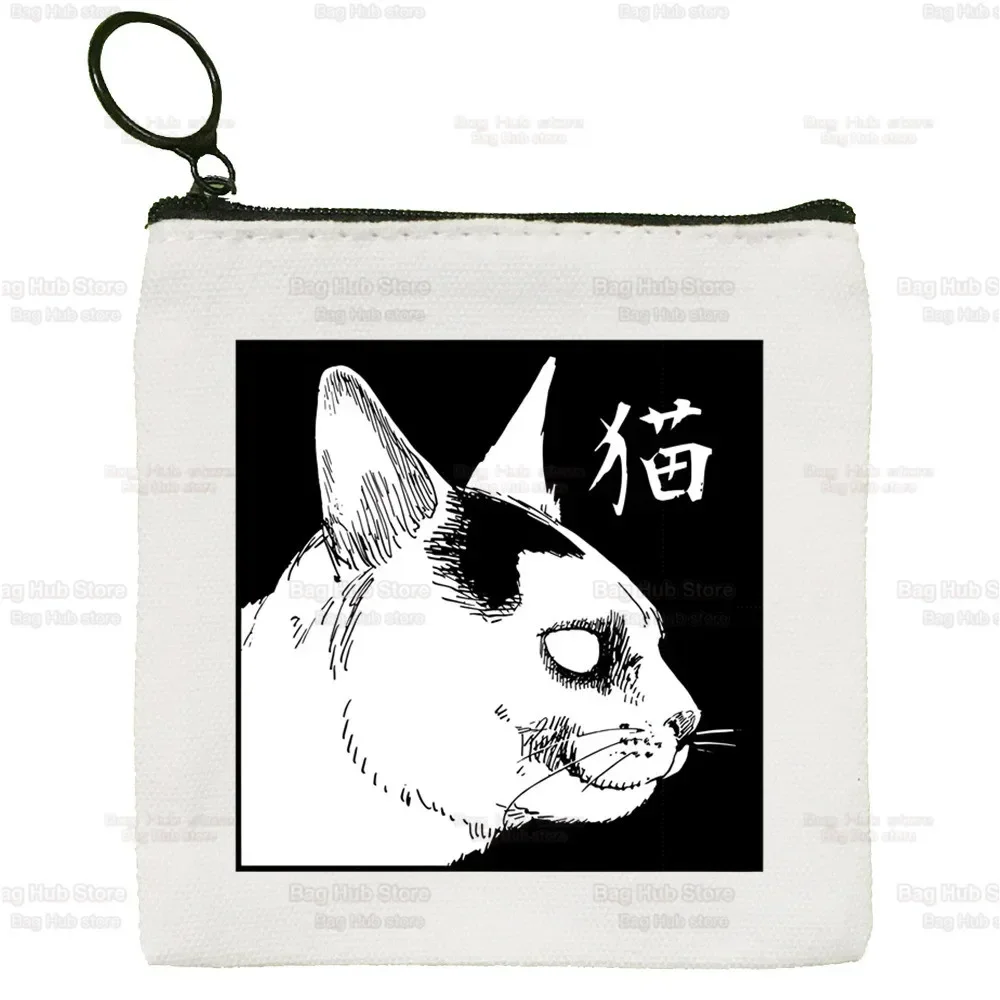 Junji Ito Tomie Shintaro Kago Horror Japan Manga Canvas Coin Purse Canvas Bag Small Square  Key Storage  Card Coin Bag