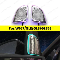 64 Colors LED 3D Speaker Tweeter Cover For Mercedes Benz W167 GLE GLS Class AMG 2020 GLE53 Metal Ambient Light Decorative Cover