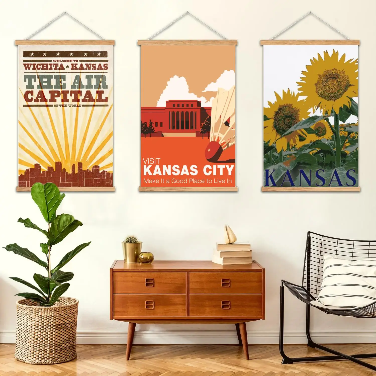 Kansas Framed Wall Painting Canvas Art Poster and Wall Art  Modern Family Bedroom Decor Posters,Decorative painting