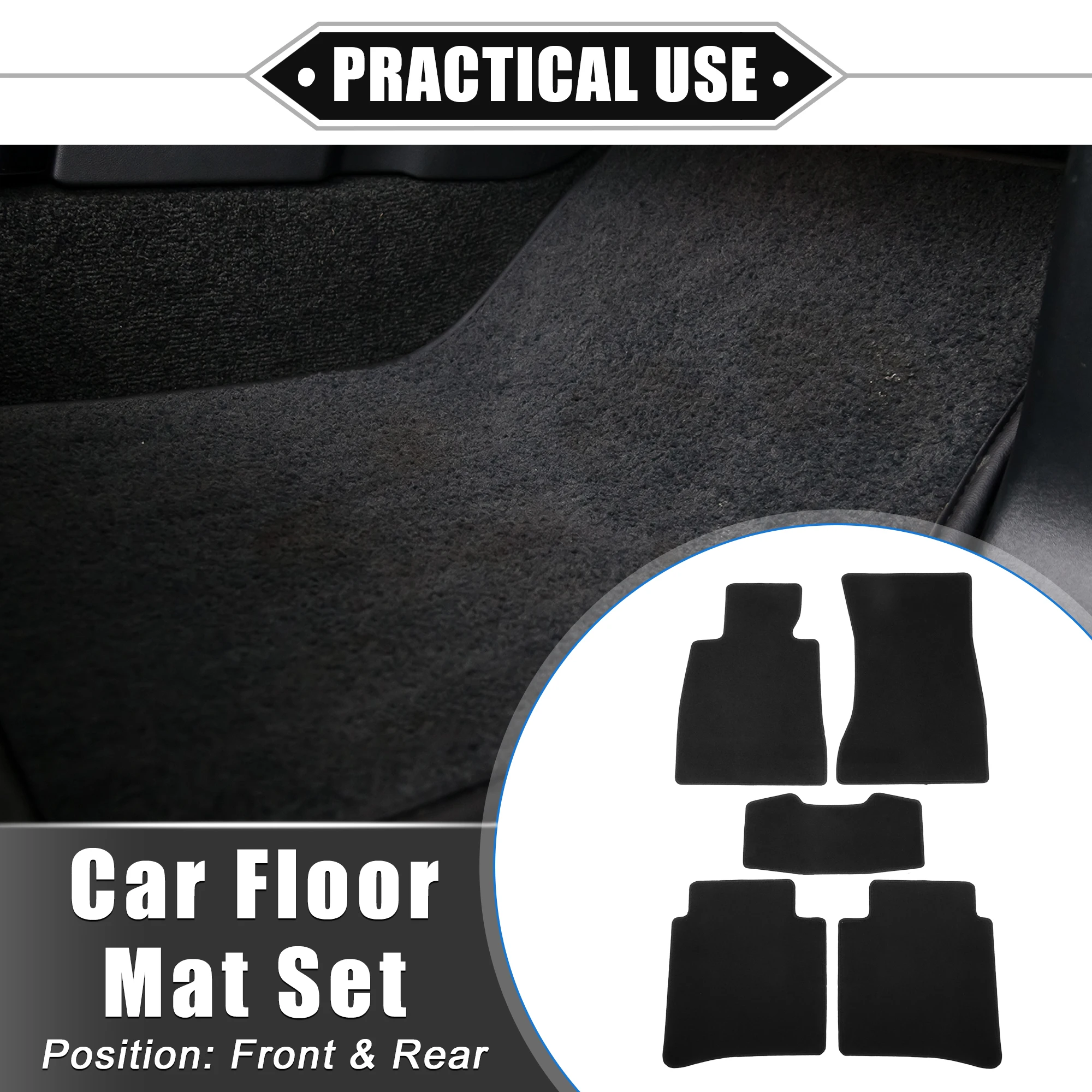 UXCELL 1 Set Auto Floor Mats for Mercedes-Benz S Class W222 2013-2020 Front Rear Velour