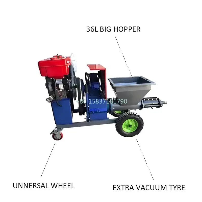 آلة رش هاون الديزل عالية الكفاءة بخاخ الجص الأسمنتي مشاريع البناء باستخدام آلة رش الملاط للولايات المتحدة #3