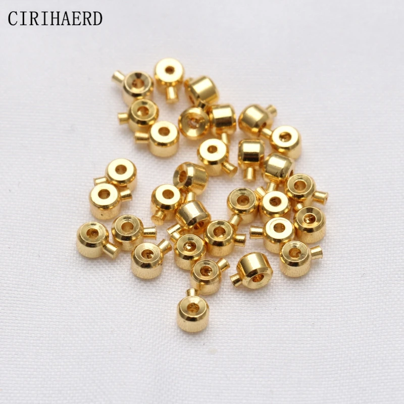 

DIY Jewelry Accessories Positioning Clasp 14K Gold Plated Crimp Snap Button Bracelet End Clip Clasps Buckle For Jewelry Stopper