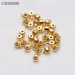 Accessori per gioielli fai da te chiusura di posizionamento 14K placcato oro a crimpare bottone a pressione bracciale chiusura a Clip fibbia per tappo di gioielli