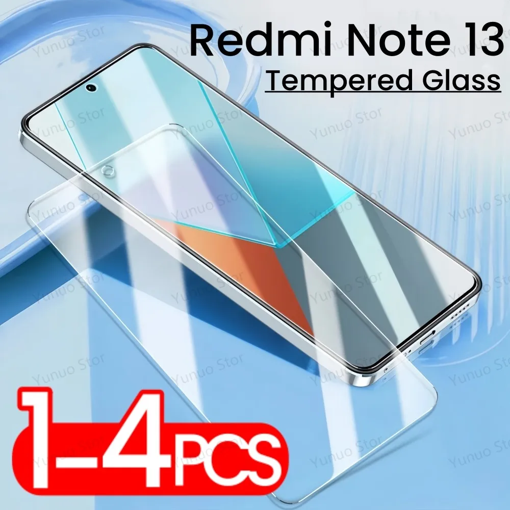 1-4PCS Tempered Glass For Xiaomi Redmi Note 13 Pro 12 11 Pro 12s 4g 5g Screen Protector Protective Glass On Redmi Note13 Film