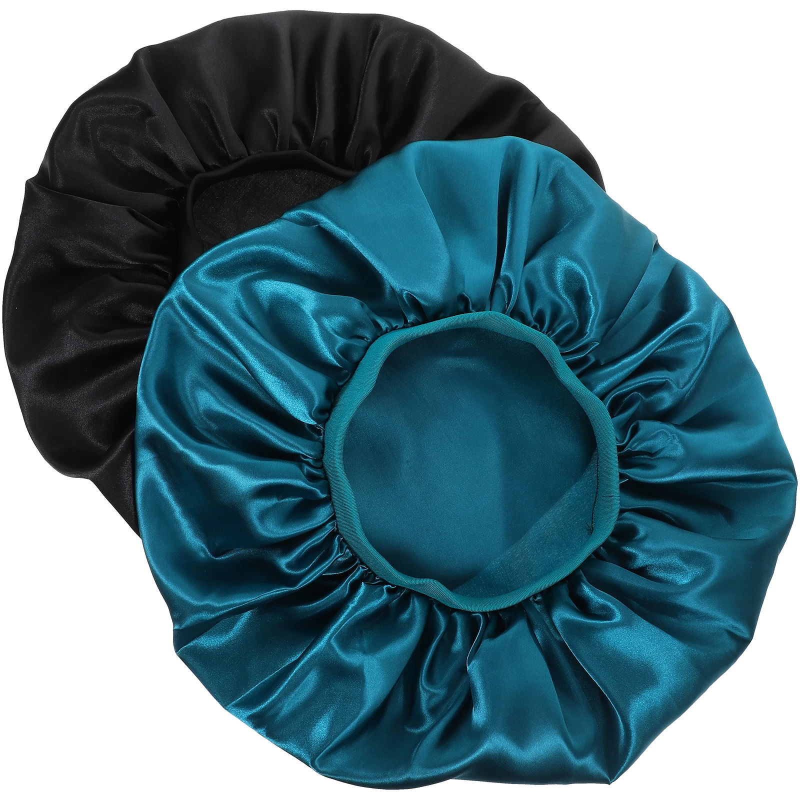 

2 Pcs Hair Cover for Sleeping Wide-brimmed Wrap Satin Bonnet Caps Women