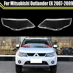 Couvercle de phare de voiture en verre pour Mitsubishi Outlander EX 2007 2008 2009, couvercle de coque de phare de voiture Transparent