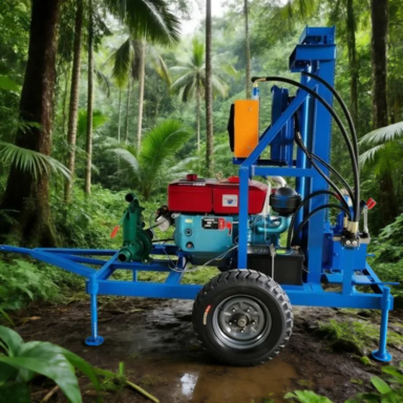

Crawler Water Well Drill Rig Navigating Uneven Terrain for 150m Depth Water Well Construction