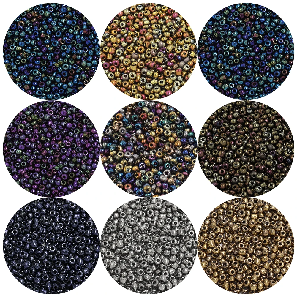 Apx 2800pcs 2.5mm Deep Color Czech Glass Beads Charms Seed Beads Kralen Glass Spacer Beads for Jewelry DIY Making Bracelet