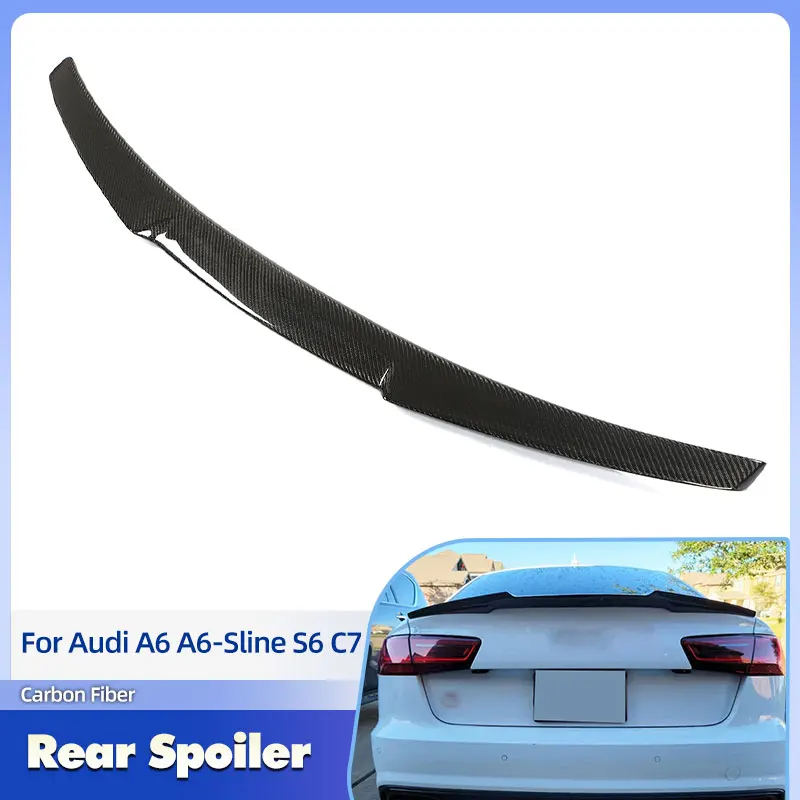 

Автомобильный задний спойлер багажника, крылья из углеродного волокна для Audi A6 A6-Sline S6 C7 Sedan 2012-2018, гоночный задний спойлер, багажник, крыло, комплект кузова