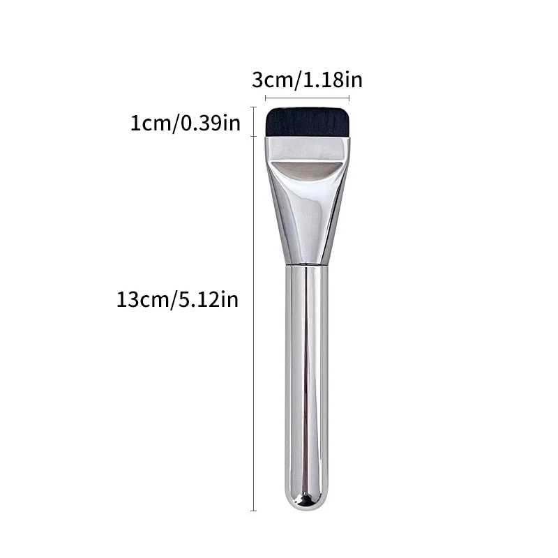 Pennello per fondotinta piatto ultrasottile: pennello per trucco Slim Contour per prodotti liquidi/polvere/crema