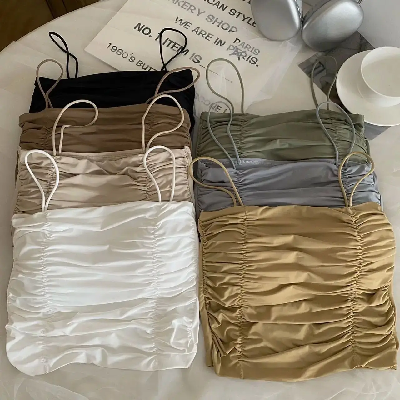 เสื้อกล้ามครอปเซ็กซี่สำหรับผู้หญิง เสื้อครอปฤดูร้อนแบบสายเดี่ยว พร้อมเสื้อกั๊ก C Svel สำหรับสุภาพสตรี แฟชั่นฤดูใบไม้ร่วง เสื้อผ้าผู้หญิง