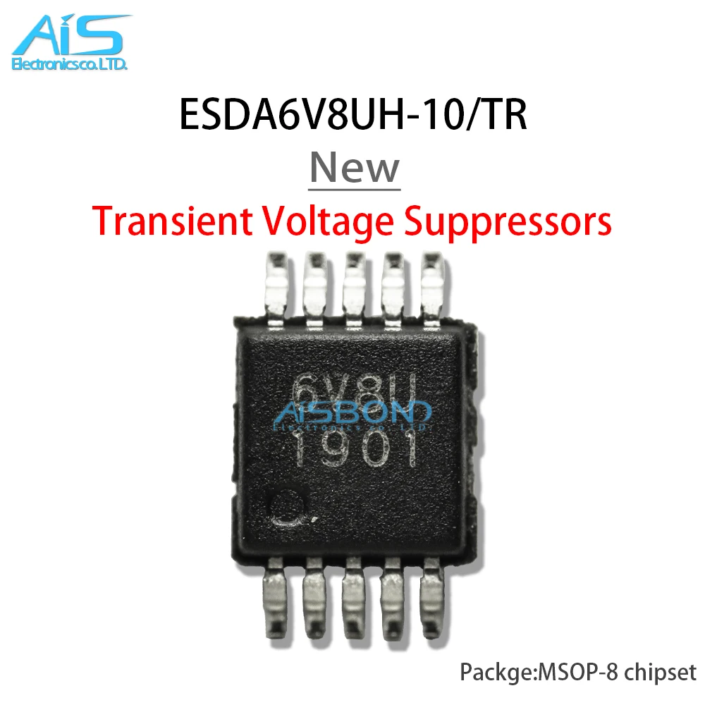 10Pcs/Lot New ESDA6V8UH-10/TR ESDA6V8UH Marking 6V8U Ultra-low Capacitance Transient Voltage Suppressors IC