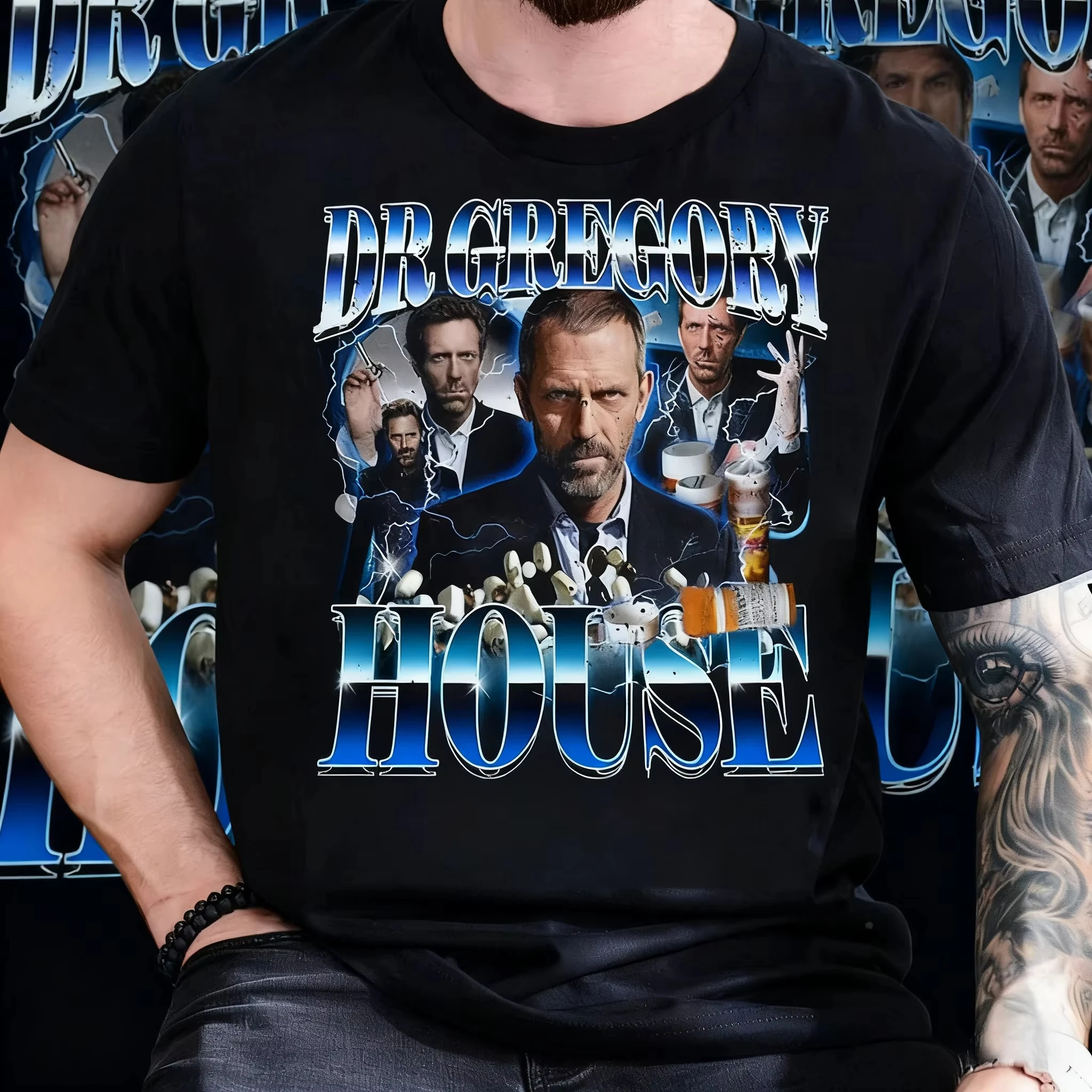 

2026 Summer Dr Gregory House Md Funny Meme T-shirt Men Retro High Quality Cotton Fashion Street Oversized T-shirt