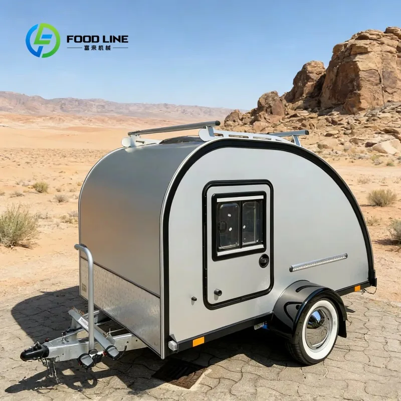 Custom Fully Equipped Camper Trailer with Integrated Solar Power for Outdoor Travel Solution for Road Trips, National Parks