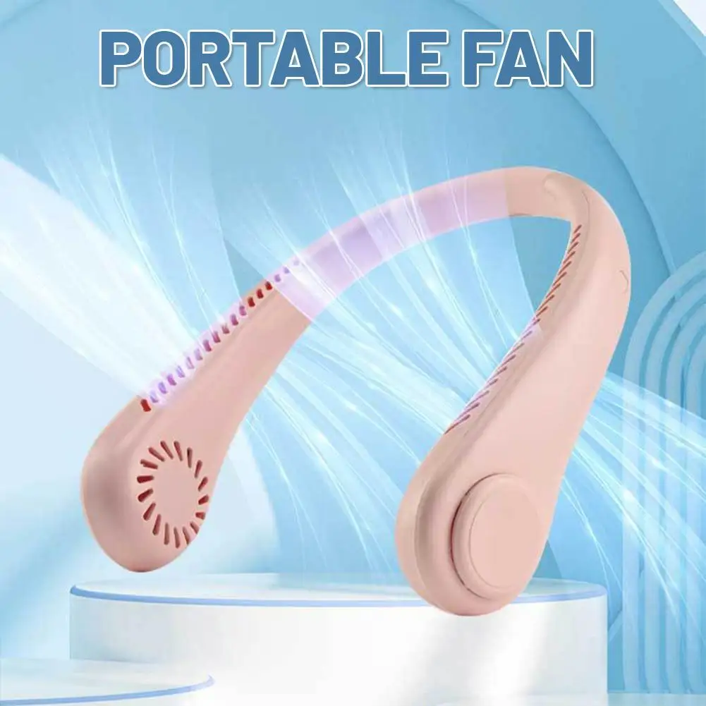 Portable Bladeless Neck Fan Neck Air Conditioner Rechargeable Cooling Fan Outdoor Personal Fan Wearable Cooler Gifts