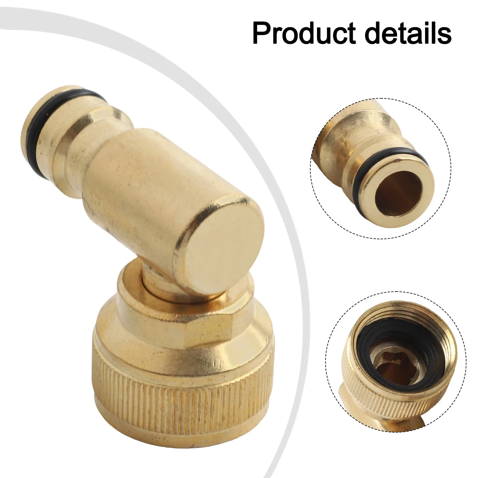 Swivel Elbow Household Supplies Cleaning Elbow 3/4in Female Elbow Pipe Fitting Connector Brass Gold Cleaning Elbow
