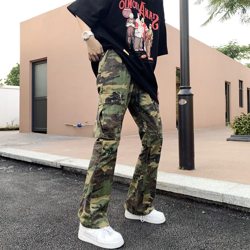 2023 Y2K Streetwear Camouflage Baggy Tracksuit Cargo Pants Men Clothing Sweatpants Male Joggers Casual Long Trousers Moda Hombre