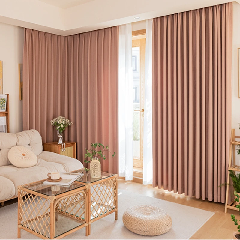 Simple Bedroom Thickened Blackout Curtain Home Study Soundproof Drapes Floor-to-ceiling Window Curtains Modern Living Room Drape