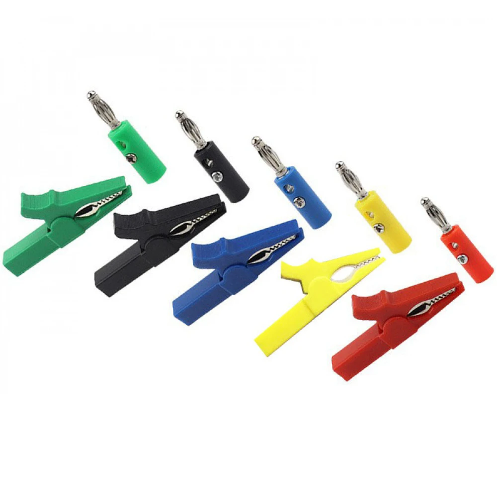 

55mm Alligator Clip All-copper Plastic-coated Test Alligator Clip Instrument Test Clip Equipped with 4mm Banana Terminal Post