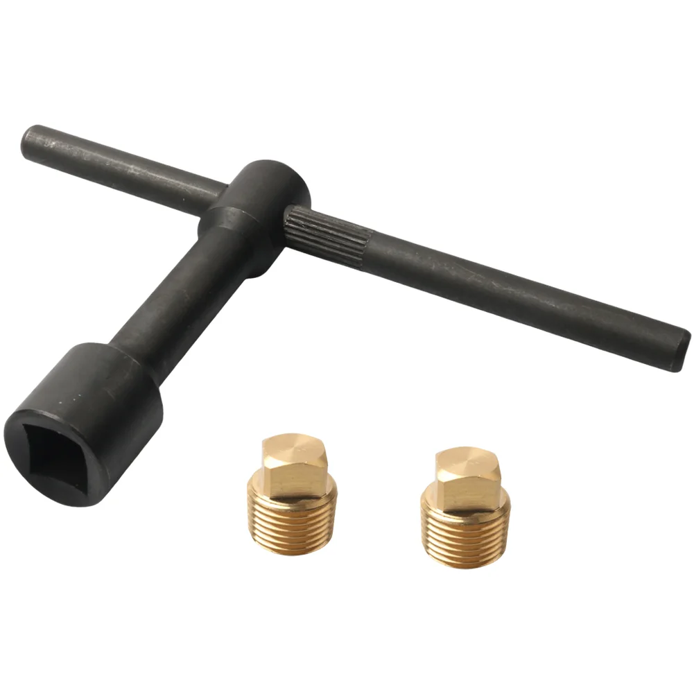 Brass 1/2NPT Boat Bilge Drain Bung Kit With Matching Wrench Rust-Proof Marine Hull Drain Stopper For Yacht Fishing Vessel Repair