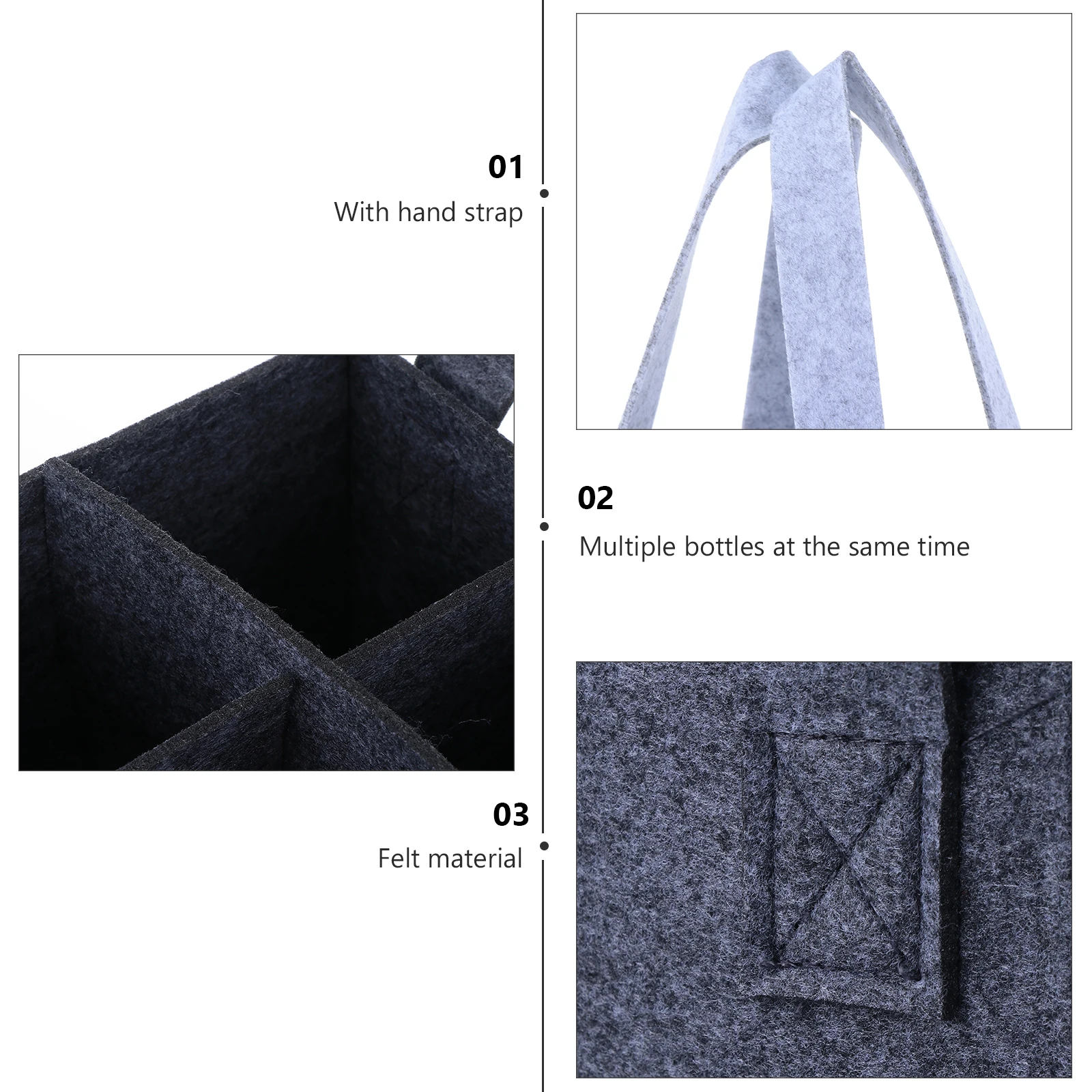 

2Pcs Red Bag Felt Tote Carrier Bottle Gift Storage Portable Pouch Bottle Carrier Multipurpose Bar Tool