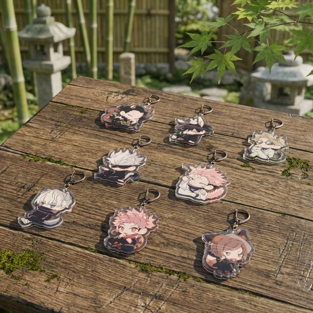 

New Anime Jujutsu Kaisen Acrylic Keychain Cartoon Gojo Satoru Fushiguro Megumi Pendant Layered Design Latest Merchandise