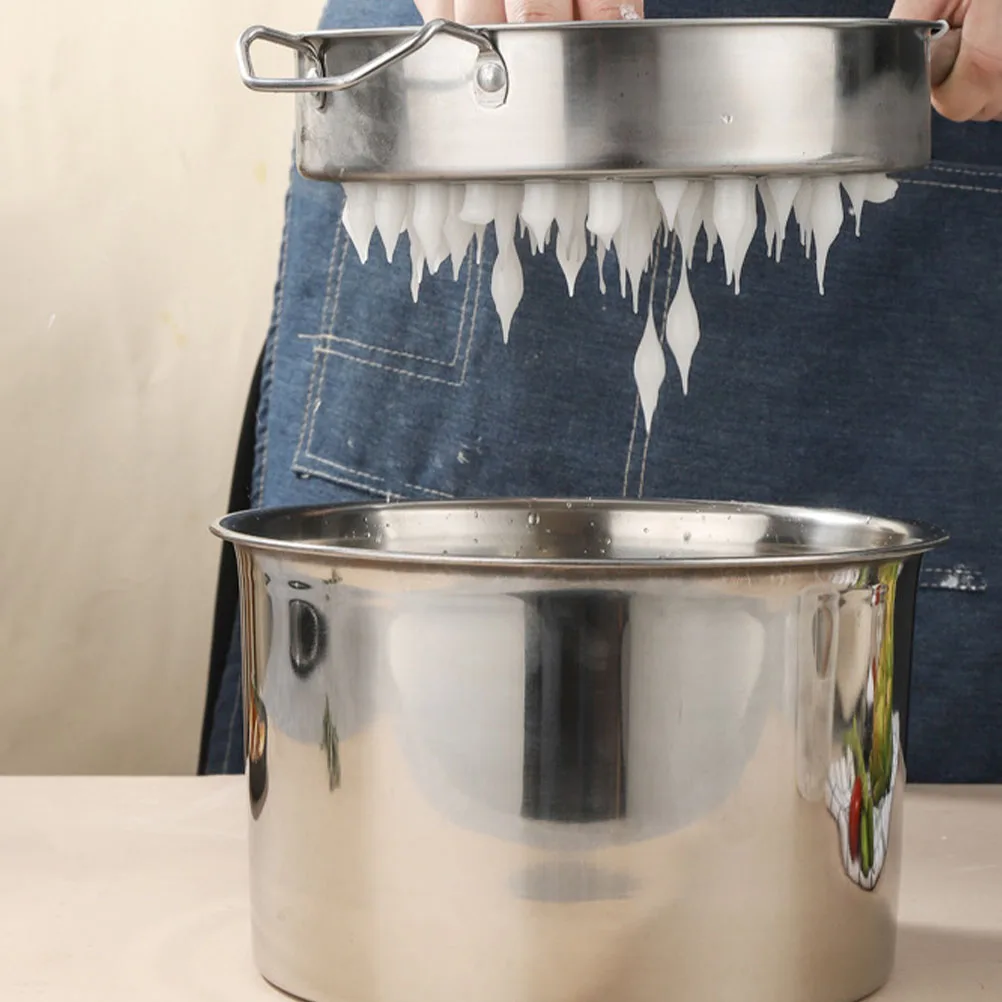 

Cold Shrimp Colander Large Hole Filter Spoon Stainless Steel Kitchen Mesh Strainer Cooking Utensils Handheld Pot Ladle Silver