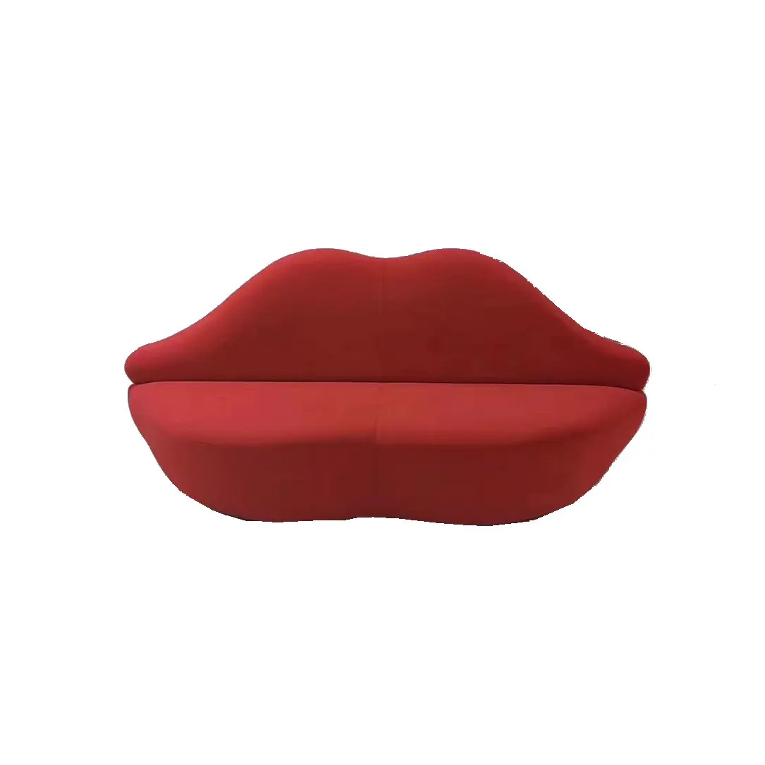 

#Luxury Modern Red Cashmere Lip Sofa LivingRoom Modular Fabric Sofa Set Unique Design Leather Sectional Couches for Beauty Salon