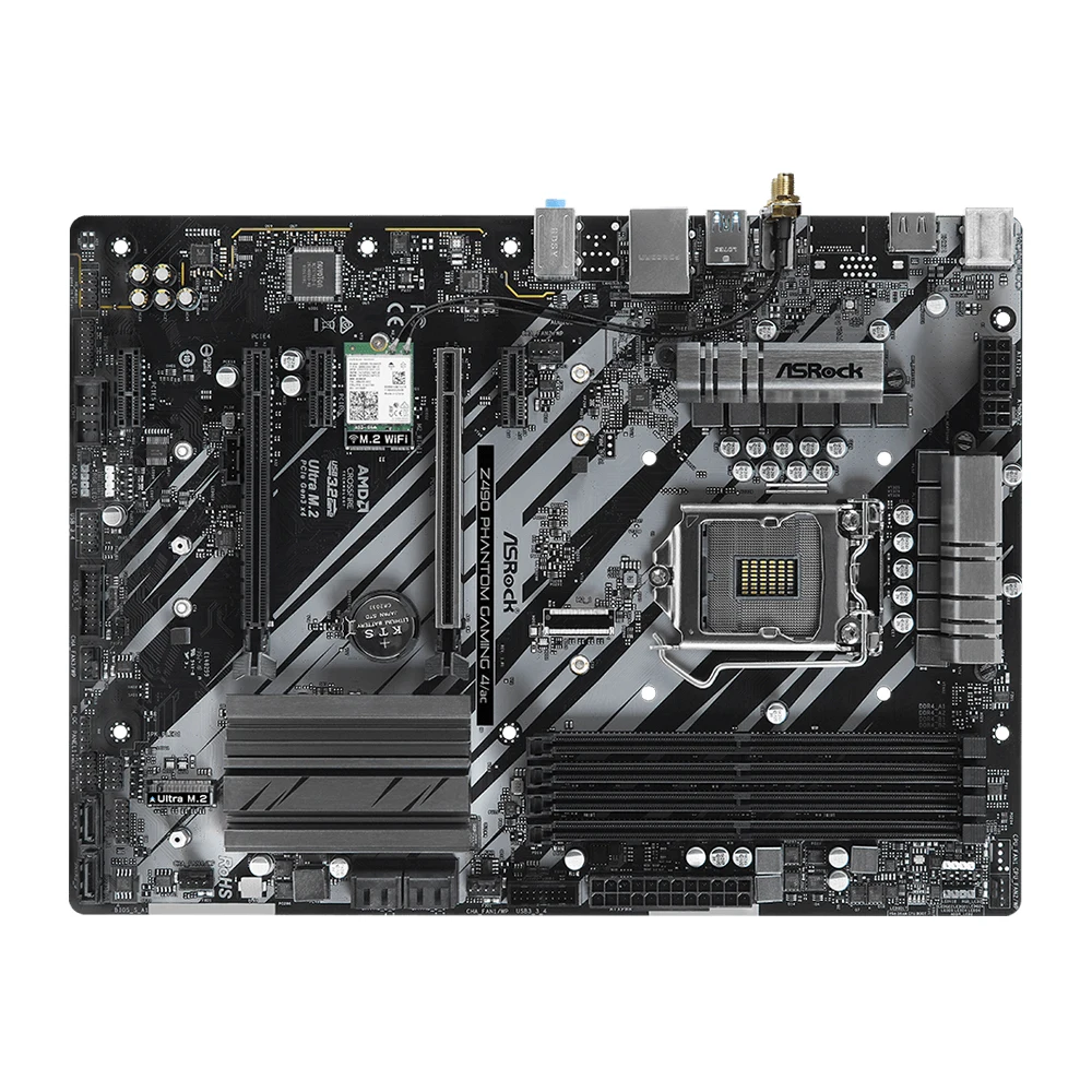 

Материнская плата ASROCK Z490 PHANTOM GAMING 4/AC Z490 LGA 1200 для i5-10600K i7-10700F i3-10100F i9-10900K Процессор DDR4 PCI-E X16 M.2 ATX