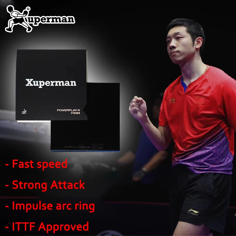 

Xuperman Forehand Backhand резиновый лист для настольного тенниса липкая полулипкая резина для пинг-понга с синей губкой для торта петля для быстрой атаки