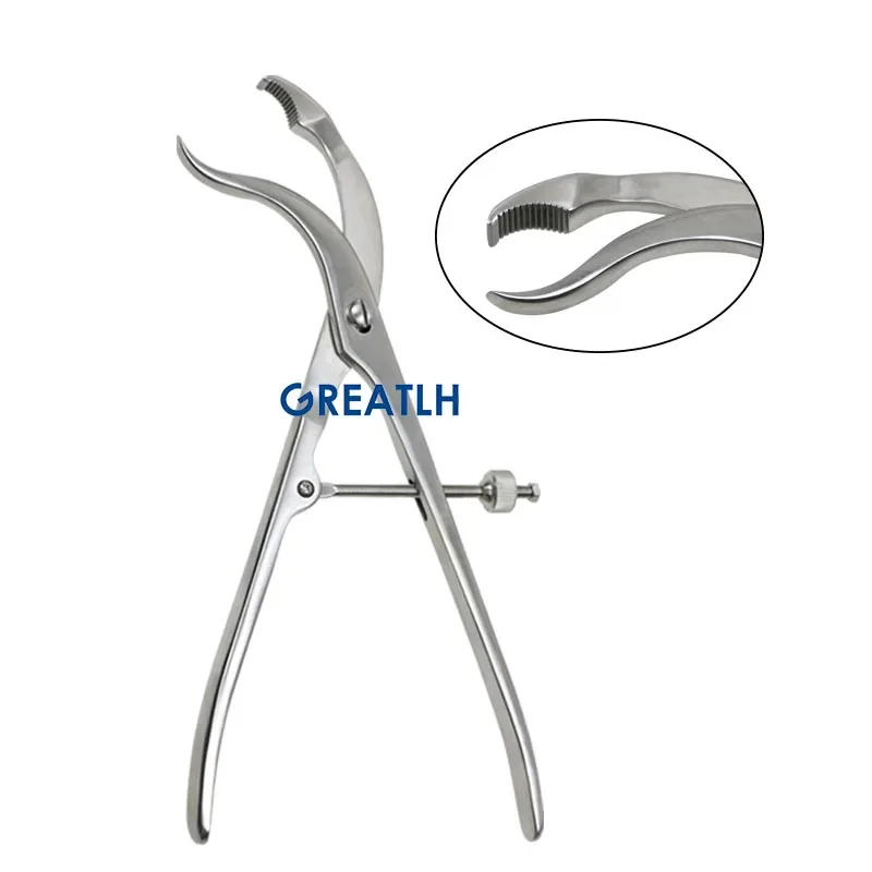 GREATLH Orthopedics Instruments Teeth in The Head Fora More Secure Grip Centering Bone Holding Forceps  Surgical Instrument pet