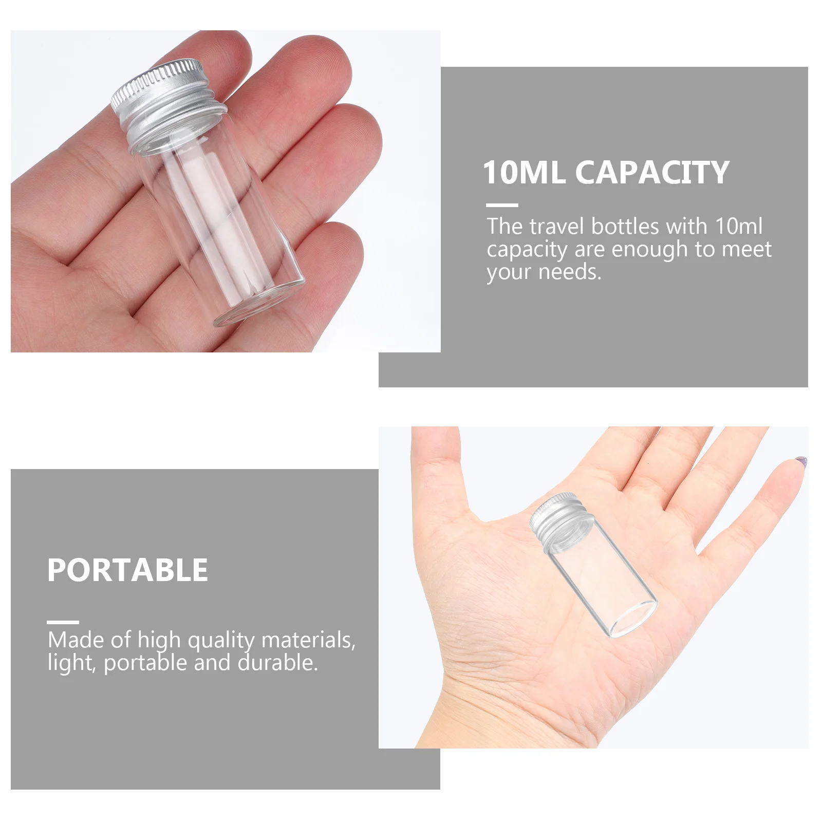 10 قطعة قارورة زجاجية طبية متينة مانعة للتسرب عينة الحاويات زجاجات زيت طبيعي صغيرة السفر استخدام زجاجات الزيت العطري