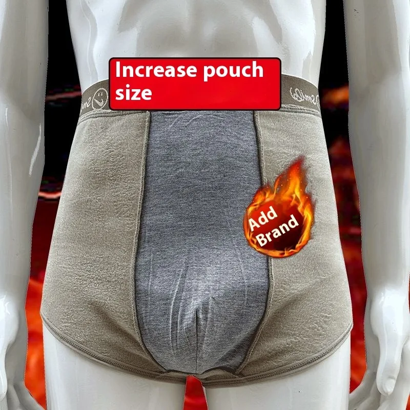 الرجال الملابس الداخلية الحرارية الشتاء عالية الخصر الصوف مبطن سراويل داخلية للرجال حجم كبير فضفاضة تناسب القطن البطن دفئا الخصر دعم بعقب