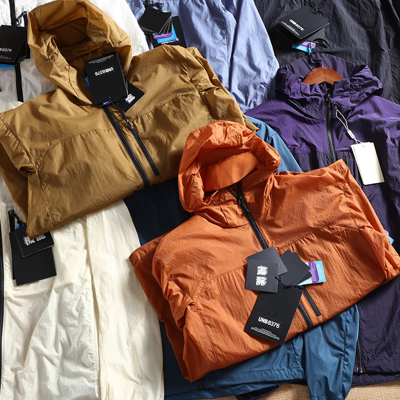 

Легкая дышащая тонкая мужская спортивная куртка для активного отдыха, быстросохнущая, с защитой от УФ-излучения, летне-осенняя, модная, в городском стиле, из нейлоновой ткани