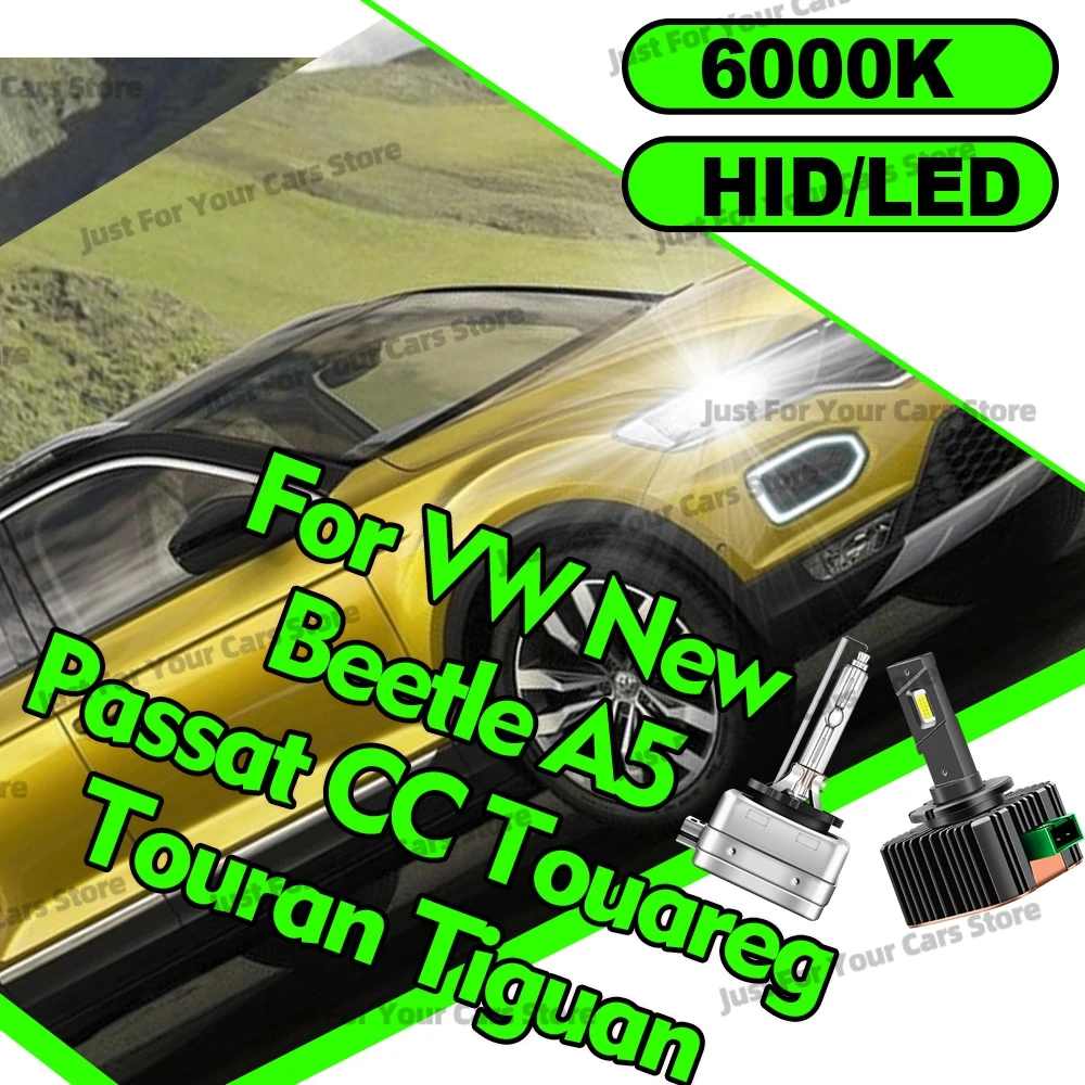 

2x D3 D3S 6000K HID/LED Headlight Bulbs For VW New Beetle A5 2011-2019 Passat B7 B8 CC 2012-2017 Touareg Touran 2010-2015 Tiguan