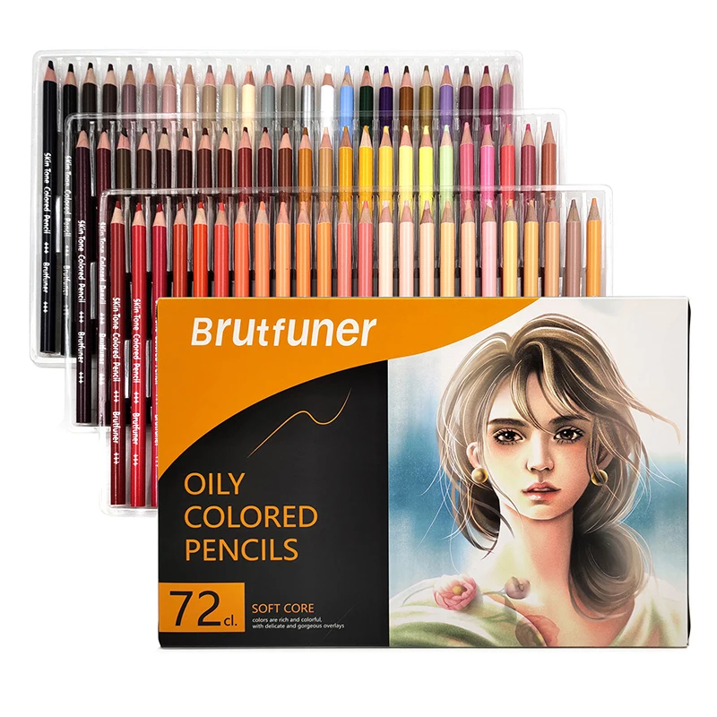 Professionele op olie gebaseerde kleurpotlodenset voor anime portrettekeningen, kleurrijke potloodkunstbenodigdheden voor kunstenaars en volwassenen