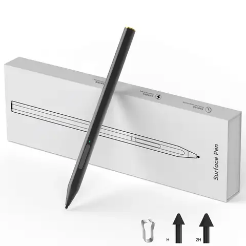 Penna stilo per Microsoft Surface, sensibilità alla pressione 4096, pulsante laterale della gomma, compatibile con Surface Pro 11/10/9/8/7/7+/6/5/