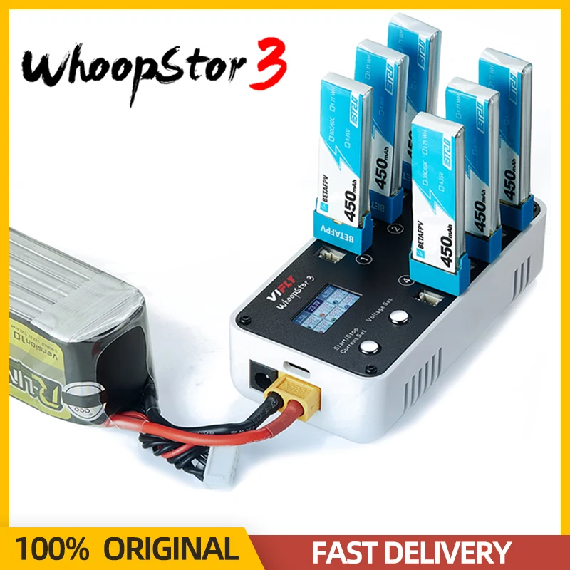

Зарядное устройство VIFLY WhoopStor 3 V3, 6 портов, 1S, зарядное устройство LIPO LiHV, разрядное устройство для хранения ЖК-дисплея TYPE-C DC TX60 для RC FPV BT2.0 PH2.0