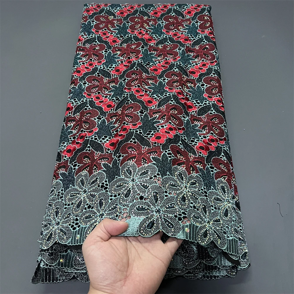 

2025 африканская кружевная ткань, нигерийский тюль, вышитый свадебный материал, мягкий хлопок, дамасский материал для свадебных платьев, 5 ярдов