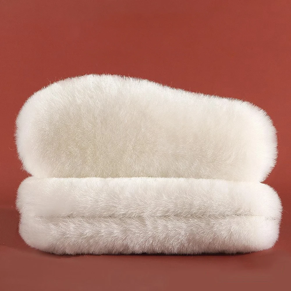 4/2 Stück natürliche Schaffell-Wolleinlegesohlen für Schuhe Männer Winter Füße warm verdicken flauschige Fleece Schuheinlegesohlen Damen Schneestiefel Schuhpolster – Detail 12