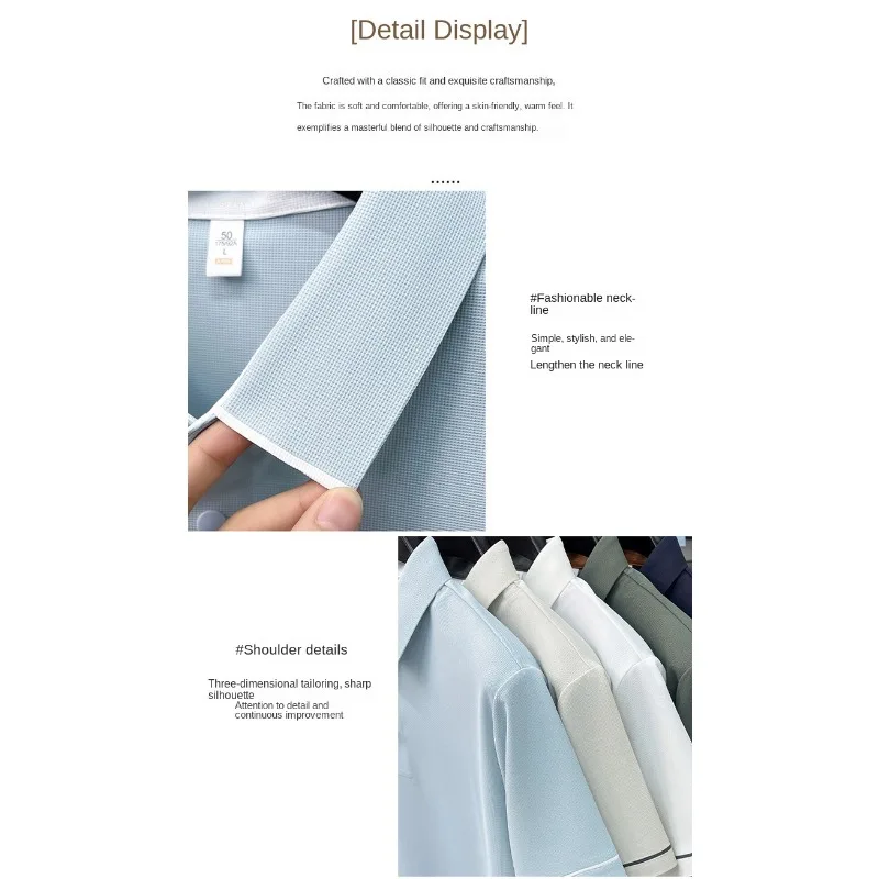 Trendy T Shirts For Men Polo Shirt Short Sleeve Seamless New Arrival Breathable Comfort Fit Solid Color Casual Top